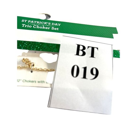 Walmart St Patrick’s Day Duo Choker Set Green/Gold 12” Chains with Extenders - Picture 4 of 4